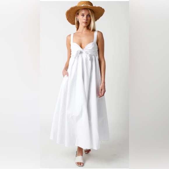 Olivaceous Dresses & Skirts - Olivaceous Babydoll Midi Poplin Dress